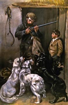 Hunter and Boy Artwork by Jean Mannheim