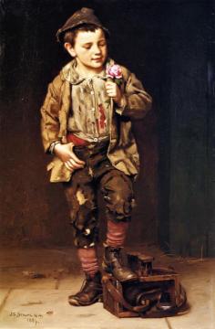 Shoeshine Boy with a Rose Artwork by John George Brown