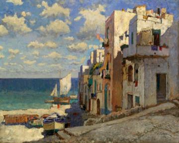 Fishing Street, Capri Artwork by Konstantin Gorbatov