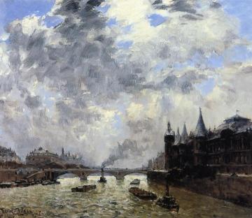 The Seine at Paris Artwork by Frank Myers Boggs