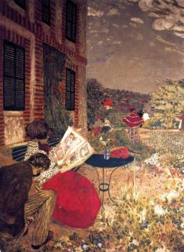 Woman Reading on a Bench Artwork by Edouard Vuillard