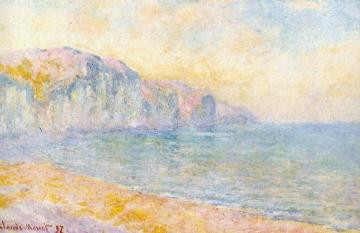 Cliffs at Pourville, Morning Artwork by Claude Oscar Monet