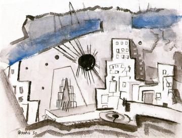 Black Sun, Manhattan Artwork by John Marin