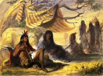Pawnee Indian Camp Artwork by Alfred Jacob Miller