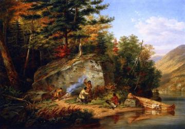 Chippewa Indians At Lake Huron Artwork by Cornelius Krieghoff
