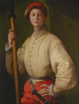 Portrait Of A Halberdier (francesco Guardi?) Artwork by Jacopo Pontormo
