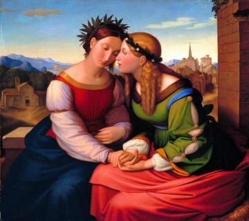Germania And Italia Artwork by Johann Friedrich Overbeck