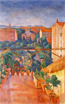 Terrace In Madrid Artwork by Jozef Pankiewicz