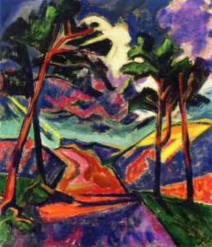 Lighting In The Dunes Artwork by Hermann Max Pechstein