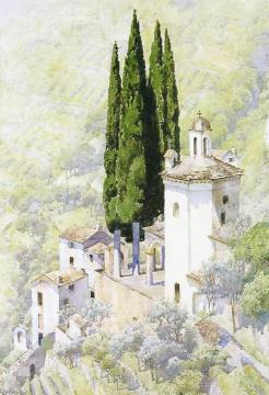 Chapel near Managgio (Lake Como) Artwork by Anna Mary Richards Brewster