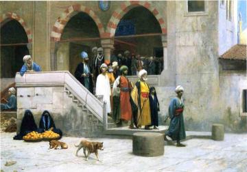 Leaving the Mosque Artwork by Jean Leon Gerome