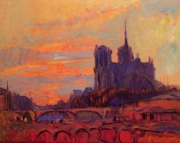 View of Notre Dame and the Seine Artwork by Albert Lebourg