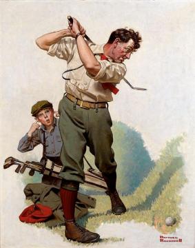 Golfer Artwork by Norman Rockwell