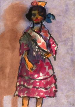 Standing Gypsy Girl Artwork by Emil Nolde