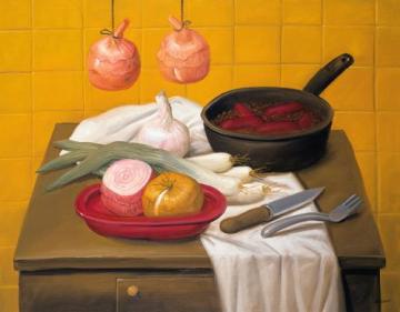 The Kitchen Table Artwork by Fernando Botero