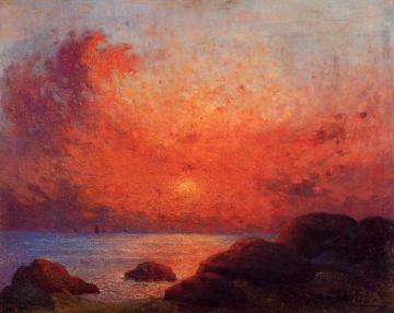 The Sun Setting Artwork by Ferdinand du Puigaudeau