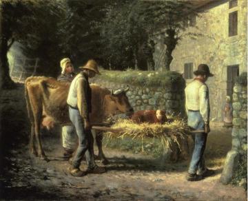 Peasants Bringing Home a Calf Born in the Fields Artwork by Jean-François Millet