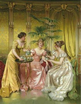 Afternoon Tea Artwork by Charles Joseph Frederick Soulacroix