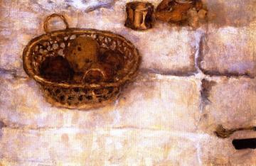 Basket of Fruit on a Tablecloth Artwork by Pierre Bonnard