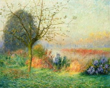 October Morning on the River Leie Artwork by Emil Claus