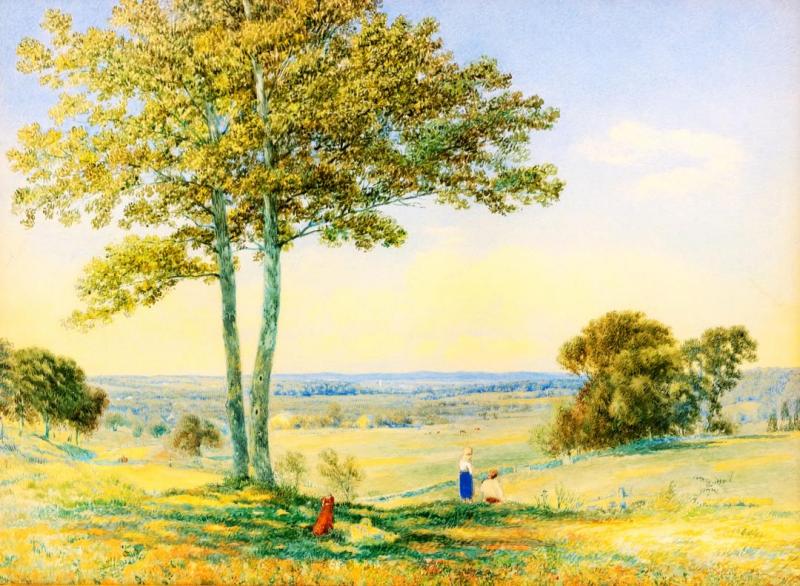 View Of Valley On Turnpike Artwork by John William Hill