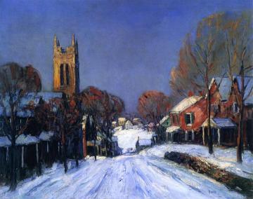 Sunlit Church Artwork by Walter Emerson Baum