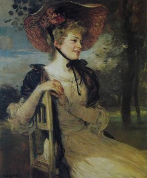 Portrait Of A Young Lady Artwork by Friedrich August von Kaulbach