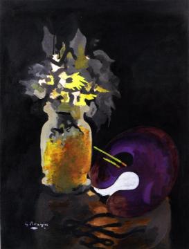 Bouquet and Pallet Artwork by Georges Braque