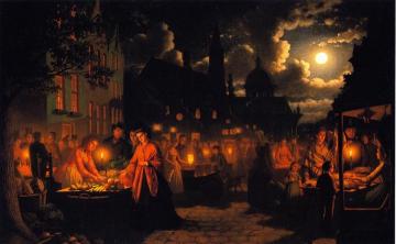 Moonlit Market Artwork by Johann Mongles Culverhouse
