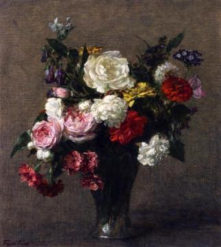 Bouquet of Flowers Artwork by Henri Fantin-Latour