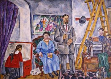 In the Studio. Family Portrait Artwork by Pyotr Konchalovsky