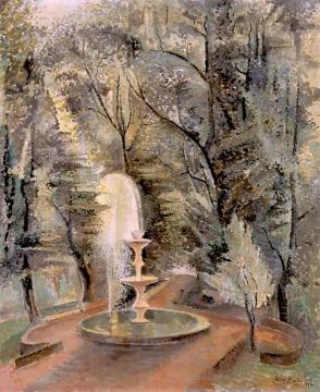 Borghese Gardens No.1, Water Fountain Artwork by Alice Bailly