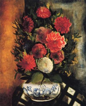 Vase of Flowers Artwork by Moise Kisling