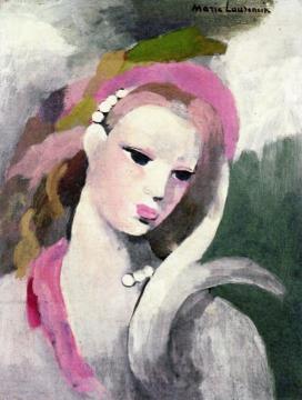 Woman's Head with Pearls Artwork by Marie Laurencin