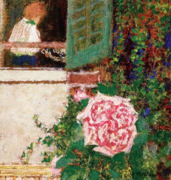 Young Woman at the Window and Flower Artwork by Edouard Vuillard