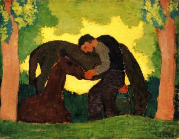 Man with Two Horses Artwork by Edouard Vuillard