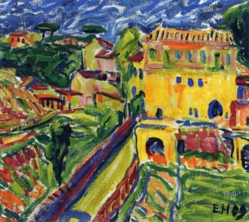 Houses near Rome Artwork by Erich Heckel