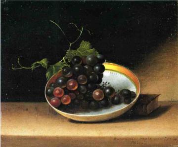 Still Life with Grapes and Dish Artwork by Raphaelle Peale