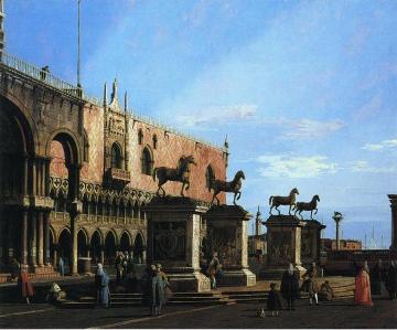 Venice: Capriccio With the Four Horses From the Cathedral of San Marco Artwork by Giovanni Antonio Canal