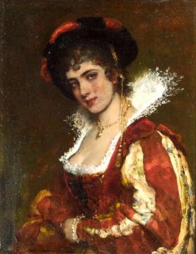 Portrait Of A Venetian Lady Artwork by Eugen Von Blaas