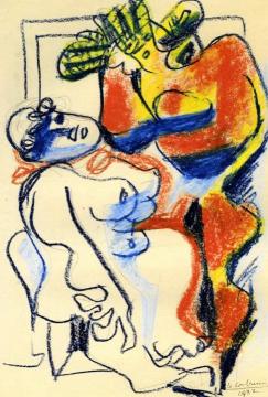 Two Nude Women Artwork by Charles Edouard Jeanneret