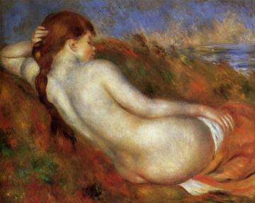 Reclining Nude Artwork by Pierre Auguste Renoir