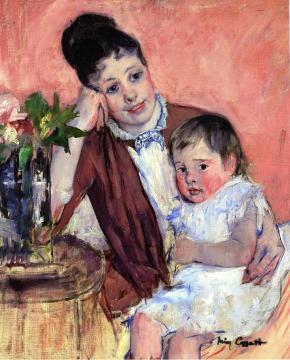 Madame H. de Fleury and Her Child Artwork by Mary Cassatt