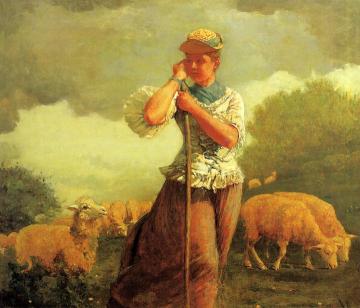 The Shepherdess Artwork by Winslow Homer