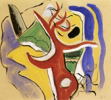 Trunk of a Red Tree Artwork by Fernand Léger