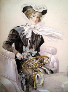 Woman in a Car Artwork by Robert Auer