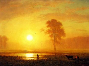 Sunset on the Plains Artwork by Albert Bierstadt