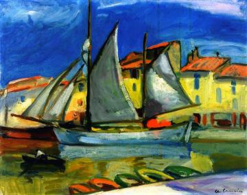 Sail Boat In Port Cassis Artwork by Charles Camoin