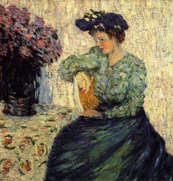 Young Woman with Bunch of Lilac Artwork by Alexej Jawlensky