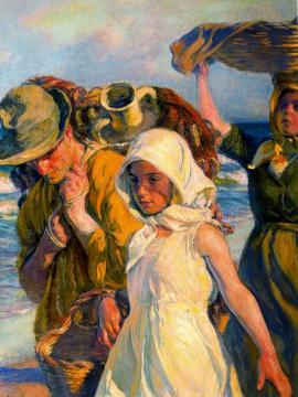 Familia de pescadores Artwork by Jose Mongrell Torrent